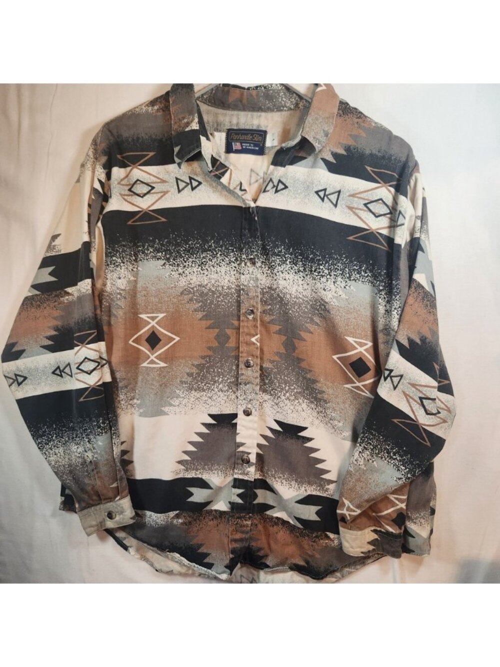 Panhandle Slim Southwestern Aztec Geometric Button Down Shirt USA Made